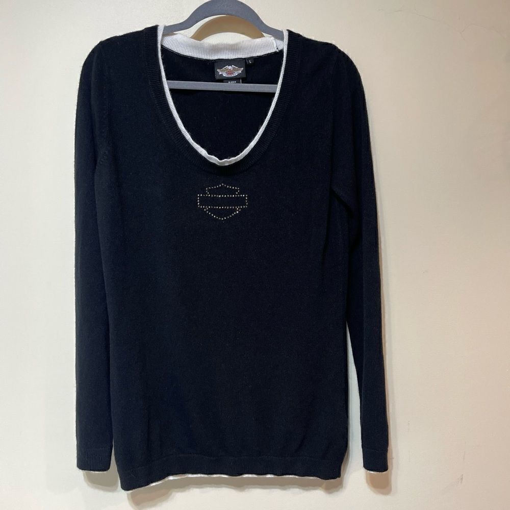 Harley Davidson Long Sleeve Sweater Women’s Large Black